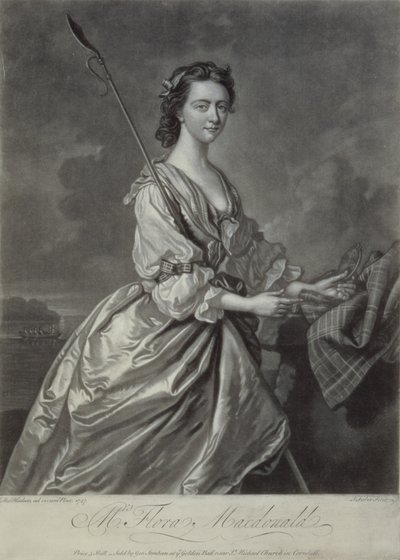 Flora MacDonald (1722-90), graviert von J. Faber, 1747 von Thomas Hudson