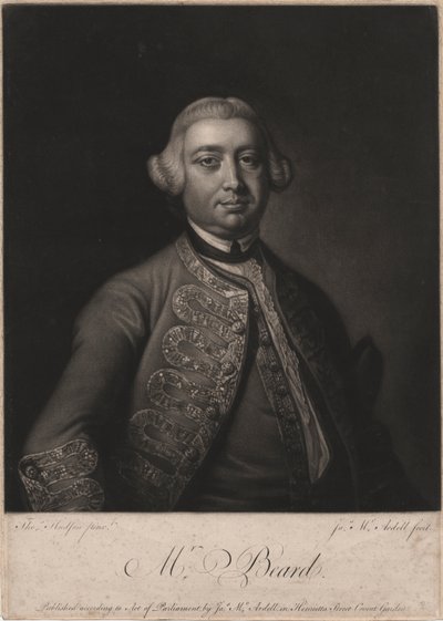 Mr. Beard, graviert von James McArdell, 1764 von Thomas Hudson