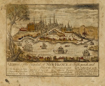 Quebec, die Hauptstadt von Neufrankreich, ein Bistum und Sitz des Souveränen Gerichts, 1759 von Thomas Johnston