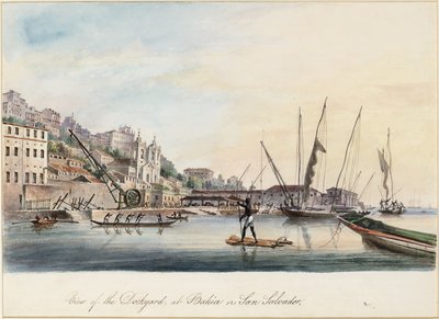 Ansicht der Werft in Bahia oder San Salvador von Thomas L. Hornbrook