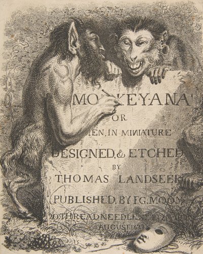 Titelseite: Monkey-Ana oder Menschen im Miniaturformat, 1. Dezember 1827 von Thomas Landseer