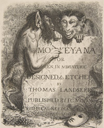 Titelseite, aus Monkey-ana, oder Männer in Miniatur, 1827 von Thomas Landseer