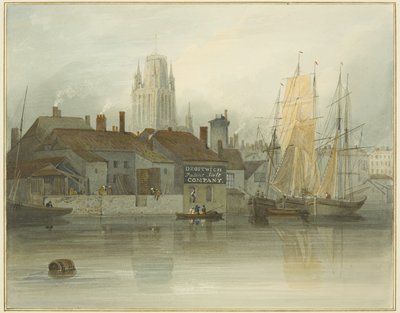 Redcliffe Turm und Rückseite vom Fähranleger, Queen Square, 1826 von Thomas Leeson the Elder Rowbotham