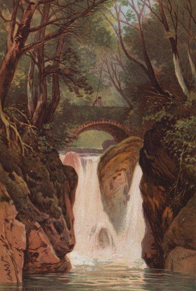 Die englischen Seen, Rydal Falls von Thomas Leeson the Elder Rowbotham
