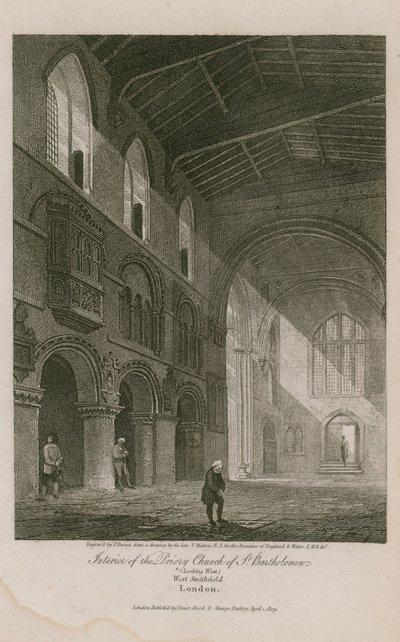 Innenraum der Kirche St. Bartholomew the Great von Thomas Malton