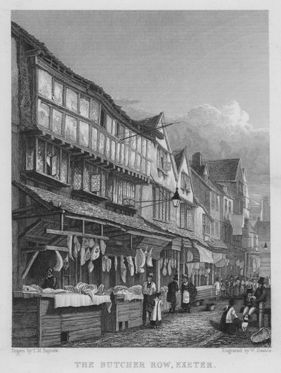 Die Metzgerreihe, Exeter (Stich) von Thomas Mann (after) Baynes