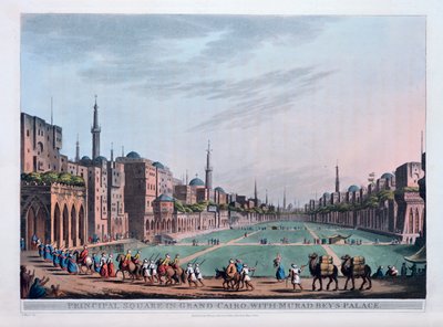 Hauptplatz in Groß-Kairo, mit Murad Beys Palast, 1801 von Thomas Milton