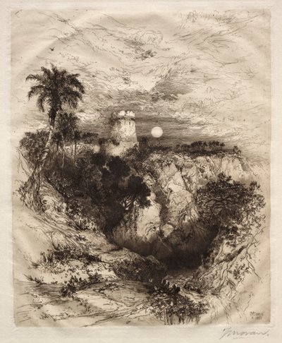 Ein Turm von Cortes, 1883 von Thomas Moran