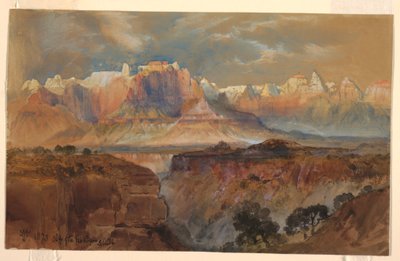 Klippen des Rio Virgin, Süd-Utah, 1873 von Thomas Moran