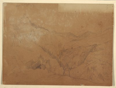 Yellowstone, oberhalb der Tower Falls, 1871 von Thomas Moran
