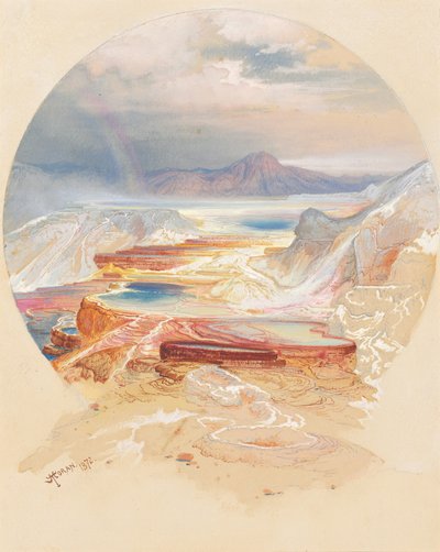 Minerva Terrace, Yellowstone von Thomas Moran