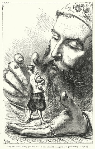 Illustration zu Gullivers Reisen von Jonathan Swift von Thomas Morten