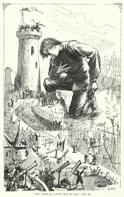 Illustration zu Gullivers Reisen von Jonathan Swift von Thomas Morten