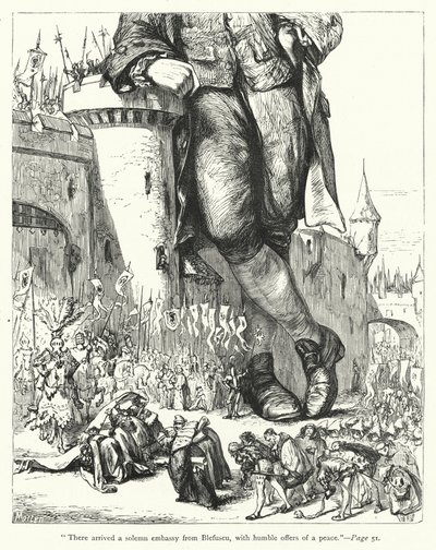 Illustration für Gullivers Reisen von Jonathan Swift (Stich) von Thomas Morten