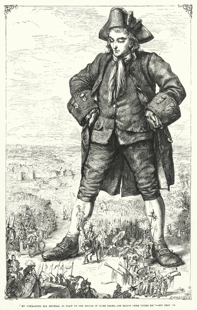 Illustration für Gullivers Reisen von Jonathan Swift (Stich) von Thomas Morten