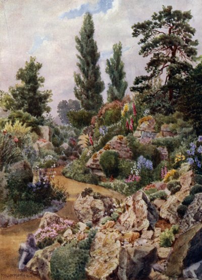 Kew Gardens: Im Steingarten (Farblithografie) von Thomas Mower Martin