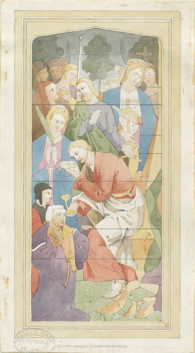 Biddulph (Neue) Kirche - Aquarell, undatiert [?1837] von Thomas Peploe Wood