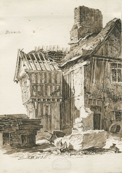 Eccleshall - Biana Hall, 1835 von Thomas Peploe Wood