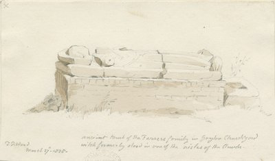Gayton Kirche: Bleistift- und Waschzeichnung, 27. März 1838 von Thomas Peploe Wood