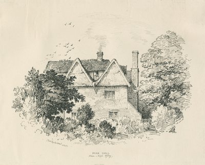 High Offley - Park Hall (Feder- und Tuschzeichnung) von Thomas Peploe Wood