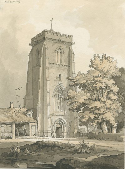 Ranton Abbey [Priory]: Feder- und Waschzeichnung, undatiert [?1838] von Thomas Peploe Wood