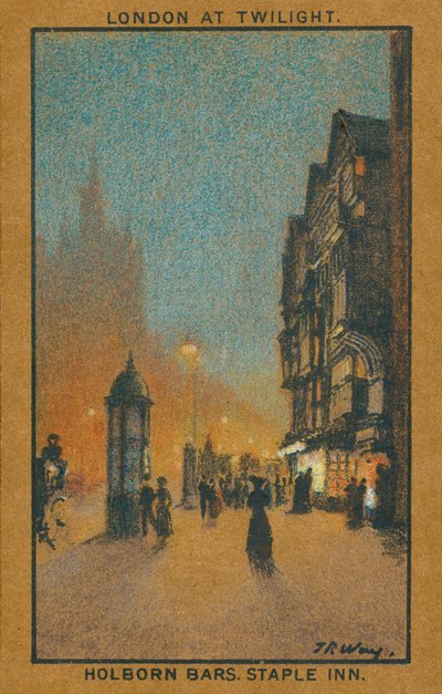 London in der Dämmerung: Holborn Bars, Staple Inn von Thomas Robert Way