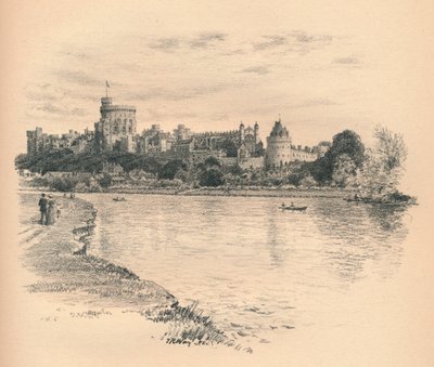 Schloss Windsor vom Fluss aus von Thomas Robert Way