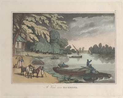 Eine Ansicht in der Nähe von Richmond, aus Skizzen aus der Natur, 1822 von ThomasThomas Rowlandson, Joseph Constantine Stadler Thomas Rowlandson, Joseph Constantine Stadler