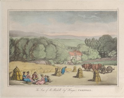 Der Sitz von M. Mitchell Esq. Hengar, Cornwall, aus Skizzen aus der Natur, 1822 von ThomasThomas Rowlandson, Joseph Constantine Stadler Thomas Rowlandson, Joseph Constantine Stadler