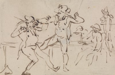 Ein ertappter Betrüger beim Verstecken von Karten (eine Studie) von Thomas Rowlandson