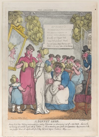 Ein Hutladen von Thomas Rowlandson