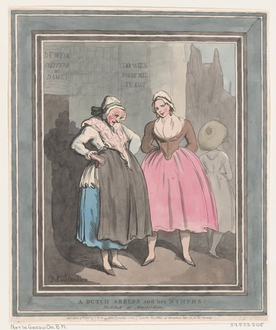 Eine niederländische Äbtissin und ihre Nymphen, 4. April 1796 von Thomas Rowlandson
