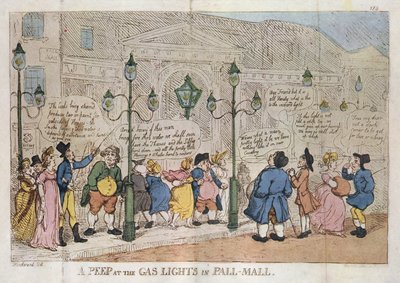 Ein Blick auf die Gaslichter in Pall Mall, Rowlandson 1809 von Thomas Rowlandson
