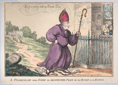 Eine Pilgerreise von Surry nach Gloucester Place oder der Bischof in Ekstase, 27. Februar 1809 von Thomas Rowlandson