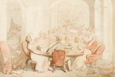 Ein lautes Mittagessen in einem Landhaus von Thomas Rowlandson