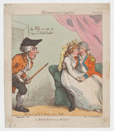 Rückkehr von einem Spaziergang, 1. Oktober 1799 von Thomas Rowlandson