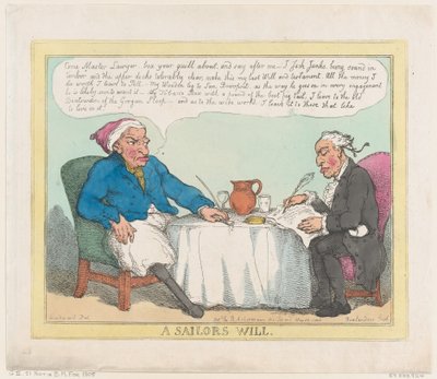 Das Testament eines Seemanns, 25. Mai 1805 von Thomas Rowlandson