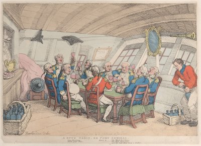 Eine gemütliche Hütte oder Hafenadmiral, 21. Juni 1808 von Thomas Rowlandson