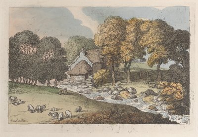 Ein Wasserlauf, aus Ansichten in Cornwall, 1812 von Thomas Rowlandson
