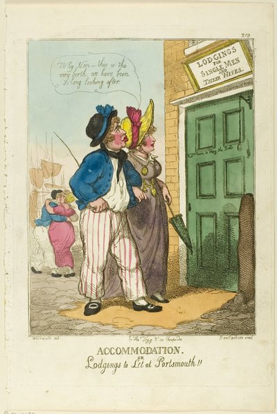 Unterkunft oder Zimmer zu vermieten in Portsmouth von Thomas Rowlandson