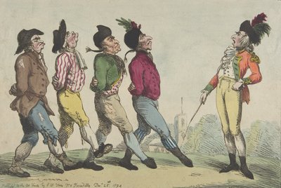 Eine frühe Lektion im Marschieren von Thomas Rowlandson