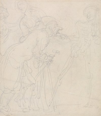 Ein alter Mann von Tod verspottet von Thomas Rowlandson