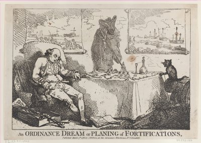 Ein Verordnungs-Traum oder Planung von Befestigungen, 7. März 1786 von Thomas Rowlandson