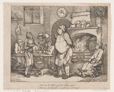 Und nun suchten seine erhobenen Augen die Decke... von Thomas Rowlandson