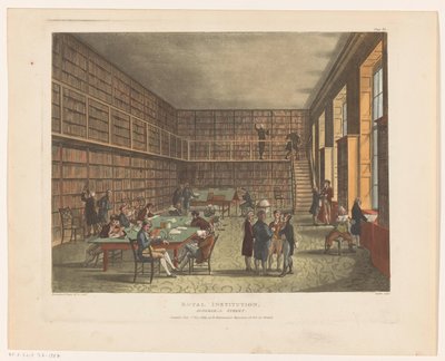 Bibliothek der Royal Institution in London von Thomas Rowlandson