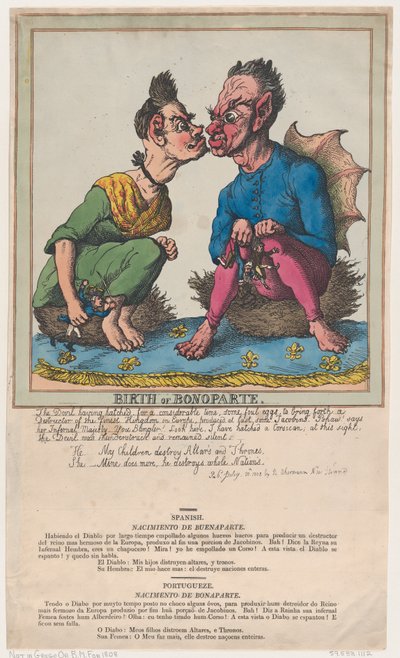 Geburt von Bonoparte, 8. Februar 1808 von Thomas Rowlandson
