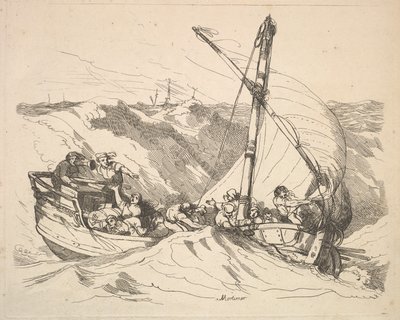 Boot in einem Sturm auf See, 1784-88 von Thomas Rowlandson