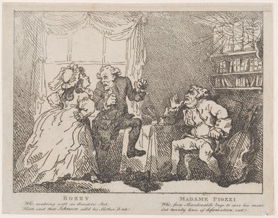 Bozzy und Madame Piozzi Frontispiz, Bozzy und Piozzi von Peter Pindar, 1780-86 von Thomas Rowlandson