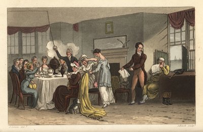 Frühstücksraum des Old Bell Inn, Scarborough von Thomas Rowlandson