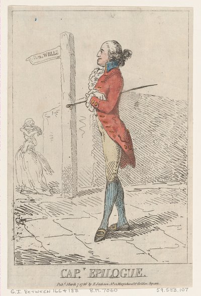 Kapitän Epilog, 7. März 1786 von Thomas Rowlandson